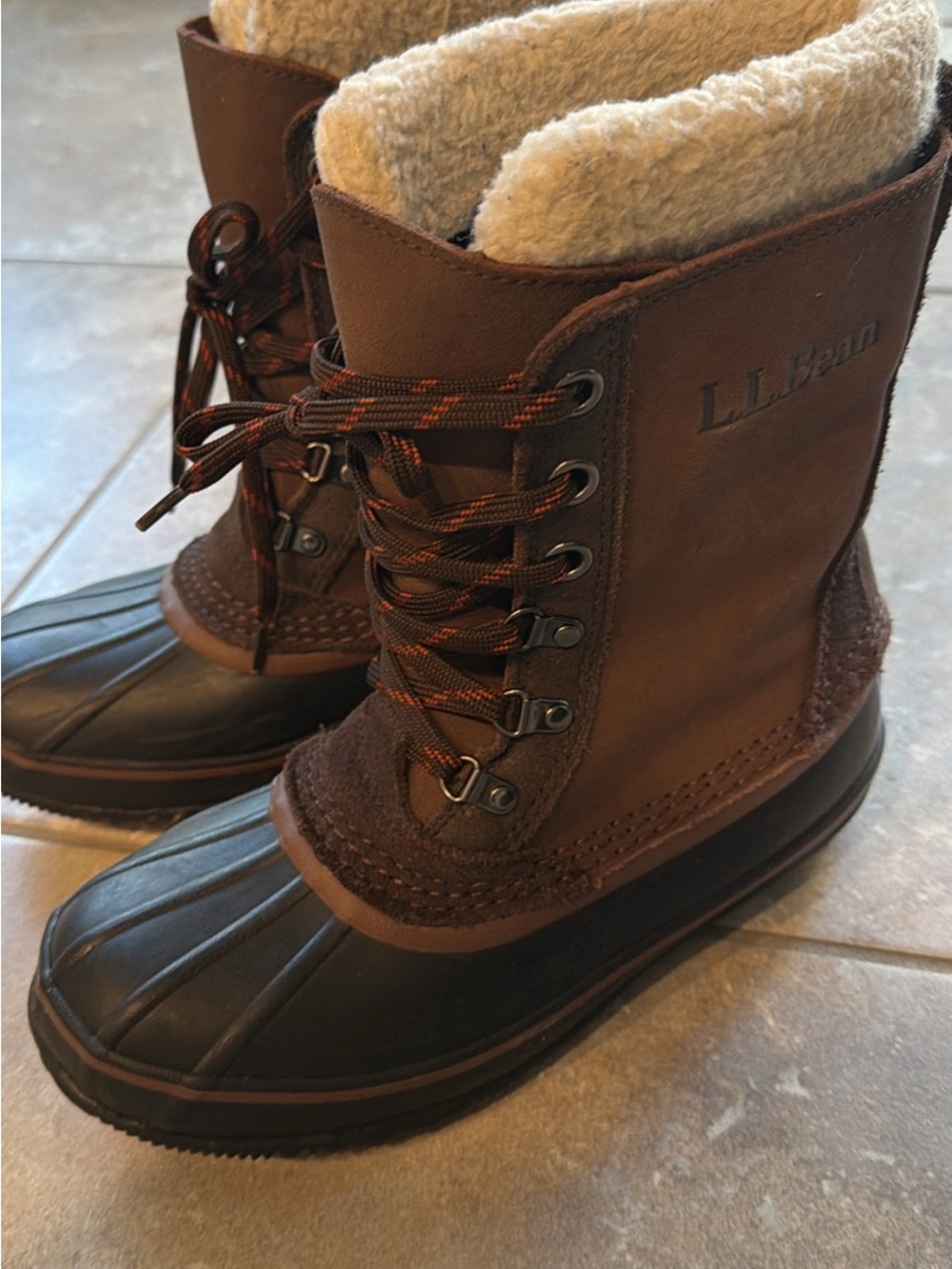 L.L. Bean Brown & Black Insulated Duck Boots